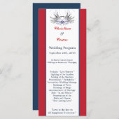 25 4x9 Hochzeitsprogramm White Dove Red Blue BG Ri Programm (Vorne/Hinten)