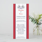 25 4x9 Hochzeitsprogramm White Dove Red Blue BG Ri Programm (Stehend Vorderseite)