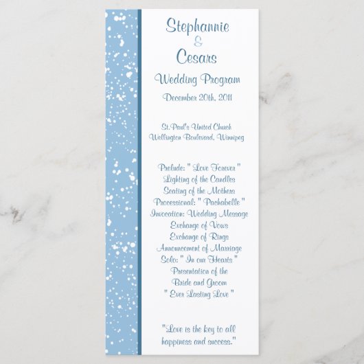 25 4x9 Hochzeitsprogramm Winter Blue Weihnachten Programm (Vorderseite)