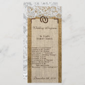 25 4x9 Hochzeitsross auf Burlap Lace Programm (Vorne/Hinten)