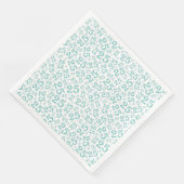 25. Age Random Number Pattern Aquamarin/weiß Serviette (Ecke)