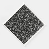 25. Age Random Number Pattern Schwarz/Weiß Serviette (Ecke)