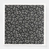 25. Age Random Number Pattern Schwarz/Weiß Serviette (Vorderseite)