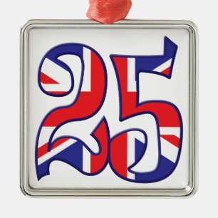 25 Alter Großbritannien Silbernes Ornament
