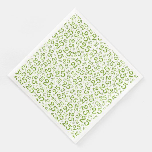 25. Alter Zufallszahl Muster Grün/Weiß Serviette (Ecke)
