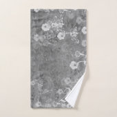 25./Angepasstes Jubiläum Graue Blüte Badhandtuch Set (Handtuch)