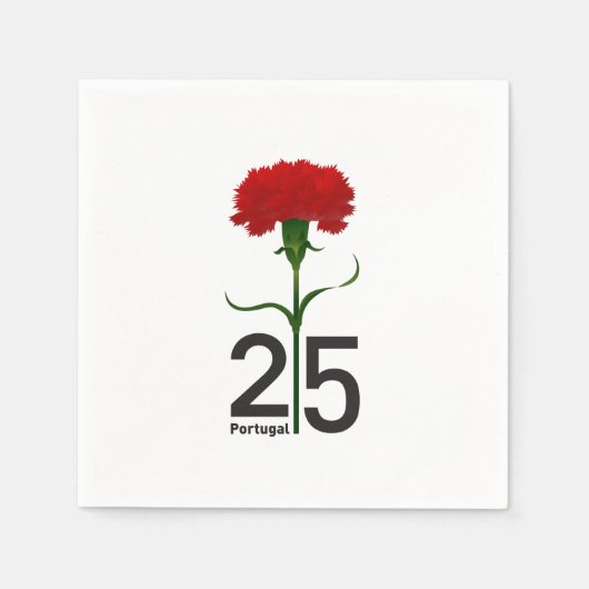 25. April, die Revolution der Nation, Portugal Serviette (Vorderseite)