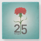 25. April, die Revolution der Nation, Portugal Steinuntersetzer (Vorderseite)