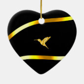 25. Black Gold Wedding Jubiläum Geschenk Keepake Keramik Ornament (Hinten)