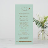 25 Blue Airplane Heart Wedding Programs Programm (Stehend Vorderseite)