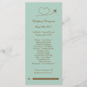 25 Blue Airplane Heart Wedding Programs Programm (Vorderseite)