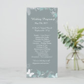 25 Blue Butterfly Floral Wedding Programs Programm (Stehend Vorderseite)