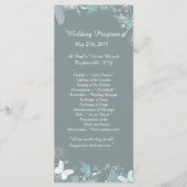 25 Blue Butterfly Floral Wedding Programs Programm (Vorderseite)