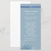 25 Blue Snowflake Winter Wedding Programme (Vorne/Hinten)
