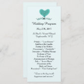 25 Blue Tree and Heart Wedding Programs Programm (Vorne/Hinten)