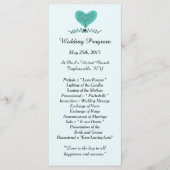 25 Blue Tree and Heart Wedding Programs Programm (Vorderseite)