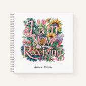 *~* 25 Blume ICH ERHALTE JETZT AP85 Manifesting Notizblock (Vorderseite)