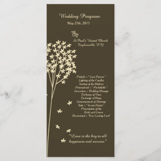 25 Brown Elegant Tree Wedding Programme