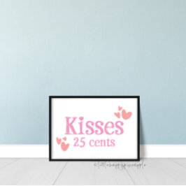 25 Cent Kisses Valentinstag Wohngestaltung Zeichen Poster