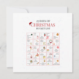 25 Days of Christmas Bucket List Art Feiertagskarte