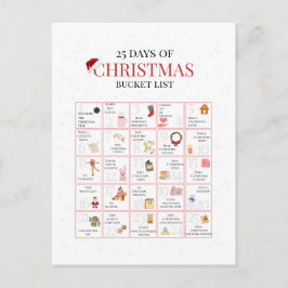 25 Days of Christmas Bucket List Art Feiertagspostkarte