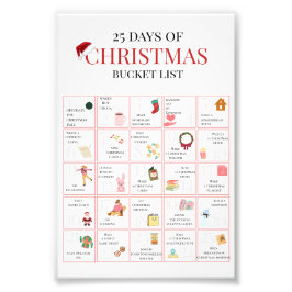 25 Days of Christmas Bucket List Art Fotodruck