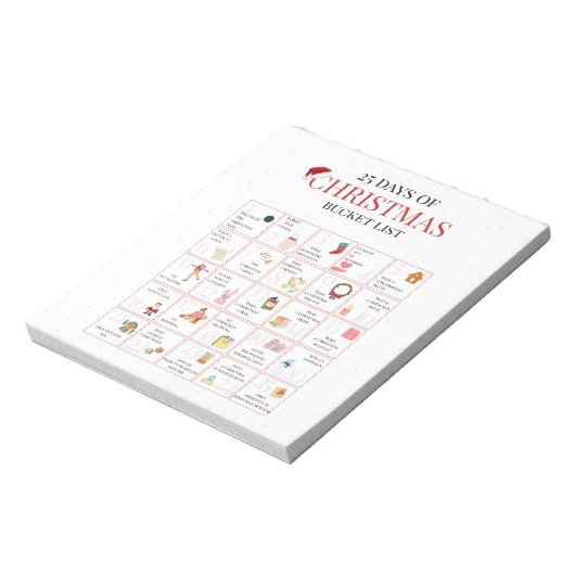 25 Days of Christmas Bucket List Art Notizblock (Rotiert)