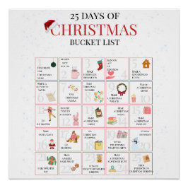 25 Days of Christmas Bucket List Art Poster