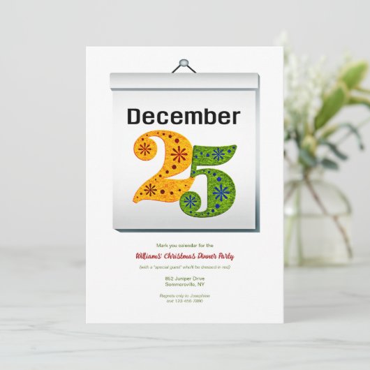 25. Dezember Party Einladung (Stehend Vorderseite)