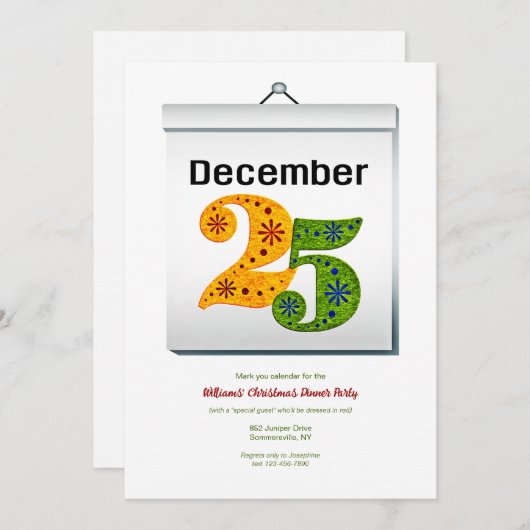 25. Dezember Party Einladung (Vorne/Hinten)