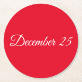 25. Dezember Runder Pappuntersetzer (Vorderseite)