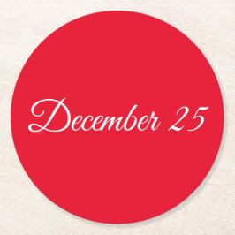 25. Dezember Runder Pappuntersetzer