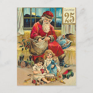 25. Dezember - Vintage-Weihnachtsgrußkarte Feiertagspostkarte