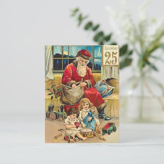 25. Dezember - Weihnachtsgrüße Feiertagspostkarte (Stehend Vorderseite)