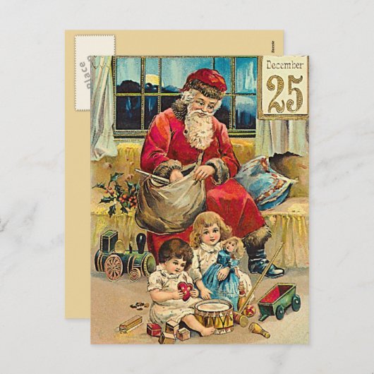 25. Dezember - Weihnachtsgrüße Feiertagspostkarte (Vorne/Hinten)