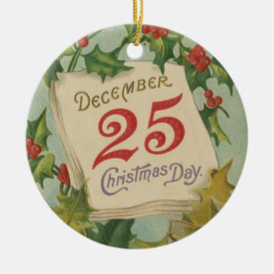 25. Dezember Weihnachtstag Keramik Ornament