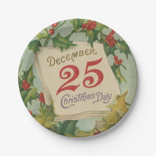 25. Dezember Weihnachtstag Pappteller