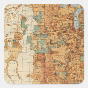 25 Dichte der Zunahme der Bevölkerung, US, Quadratischer Aufkleber