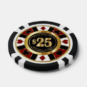 $25 Dollar Casino Poker Chip Las Vegas- Red / Gold (Einzeln)