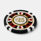 25 Dollar Casino Poker Chip Las Vegas - Rot/Weiß (Einzeln)