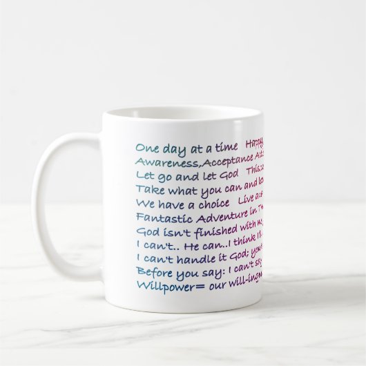 25 Erholungen Slogans Kaffeetasse (Links)