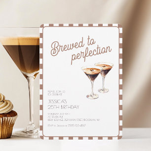 25. Espresso-Martini-Brewed-Brown-Geburtstagsfeier Einladung