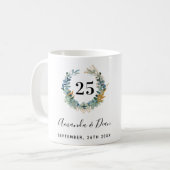 25. Eukalyptuskranz anlässlich der Hochzeit Kaffeetasse (Vorderseite Links)
