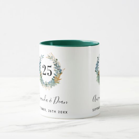25. Eukalyptuskranz anlässlich der Hochzeit Tasse (Zentrum)
