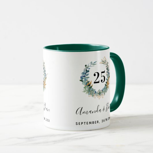 25. Eukalyptuskranz anlässlich der Hochzeit Tasse (VorderseiteRechts)
