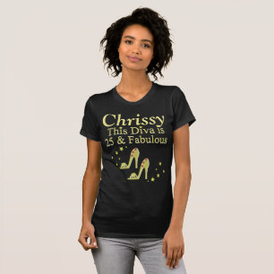 25 & FABULOUS PERSONALISIERT GOLD DIVA T SHIRT