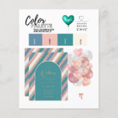 25 Farbpalette Aquamarin Champagner Rose Gold Wedd Flyer (Vorne)