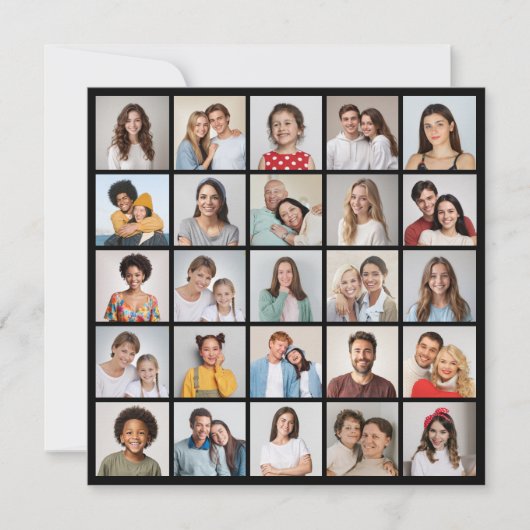 25 Foto Collage Editable Color Grußkarte (Vorderseite)