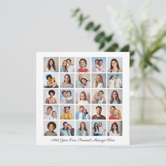 25 Foto Collage Ihre eigene Grußkarte hinzufügen (Stehend Vorderseite)