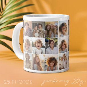 25-Foto-Collage - Modernes minimales Raster Jumbo-Tasse